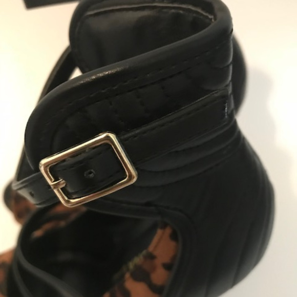 Sexy High Heel Shoes Leopard Print Stilettos Ankle Straps Platform Club Footwear - Picture 2 of 8